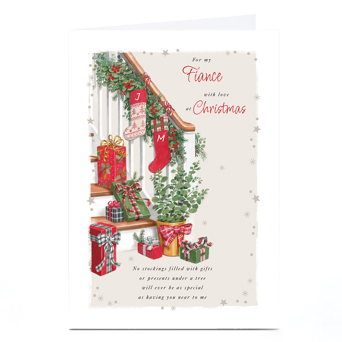 Personalised Christmas Card - Staircase, Fiance