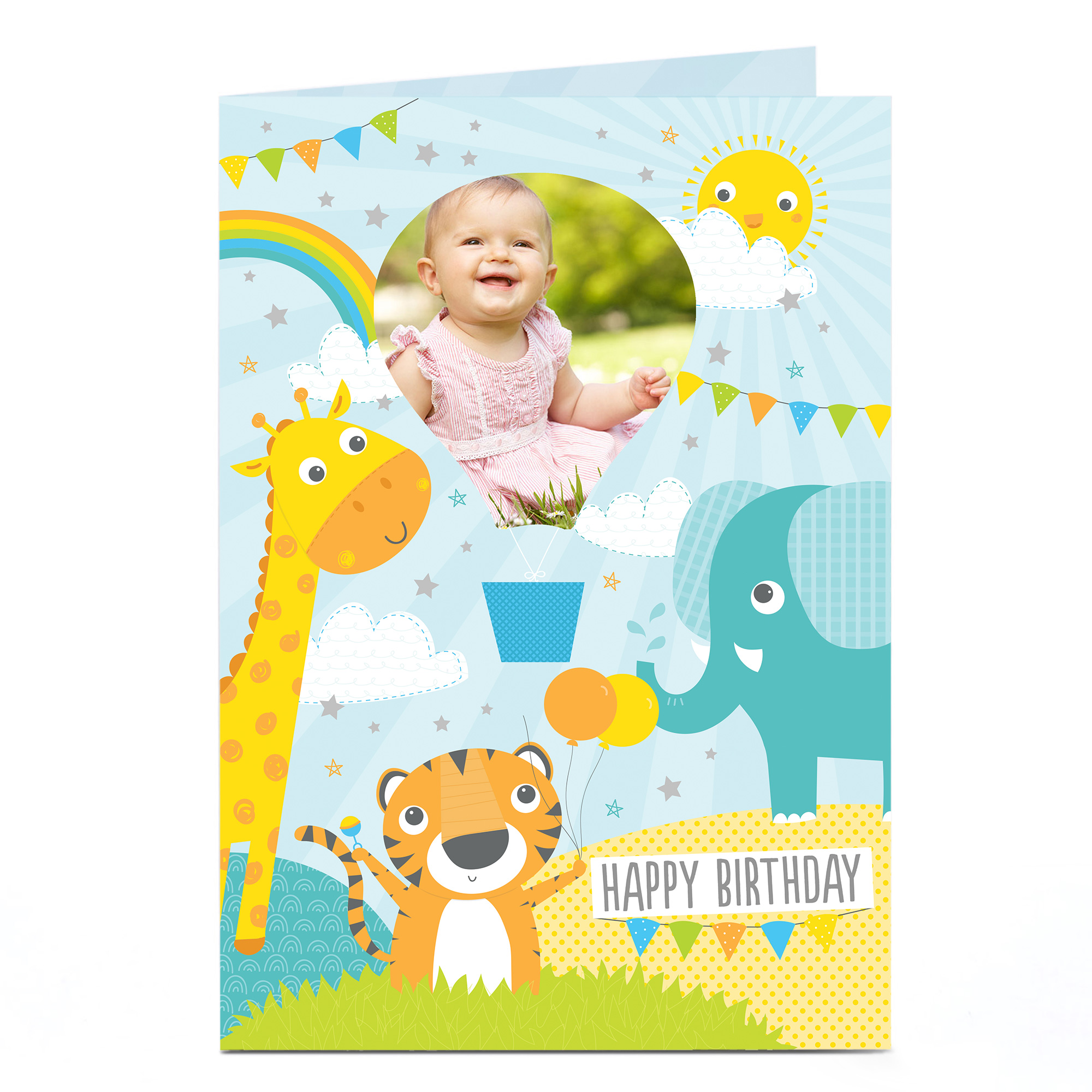 Photo Birthday Card - Hot Air Balloon Safari