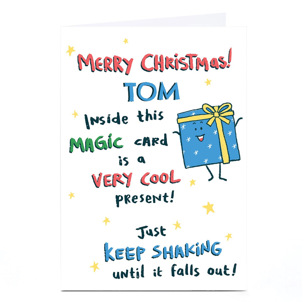 Personalised Hew Ma Christmas Card - A Very Cool Present