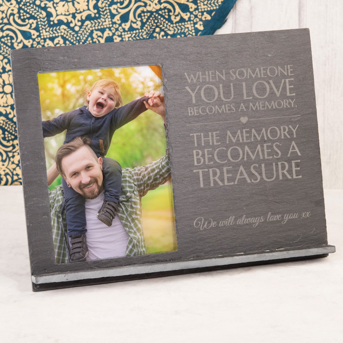 Personalised Engraved Slate Chalkboard Photo Frame - When Someone You Love