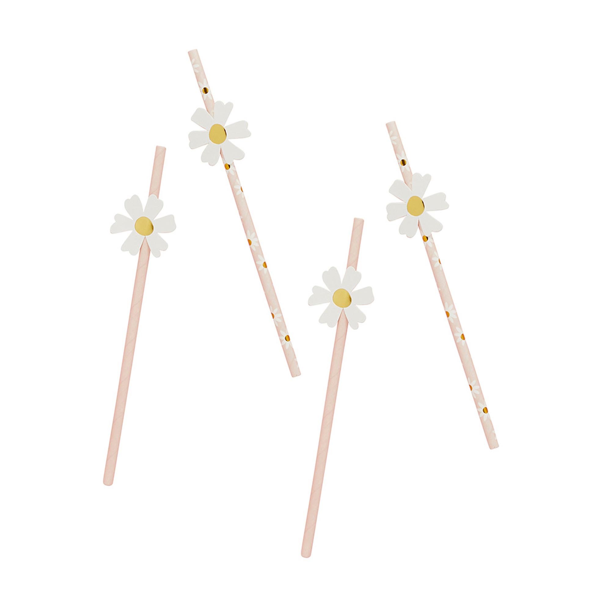 Daisy Paper Straws - Pack of 16