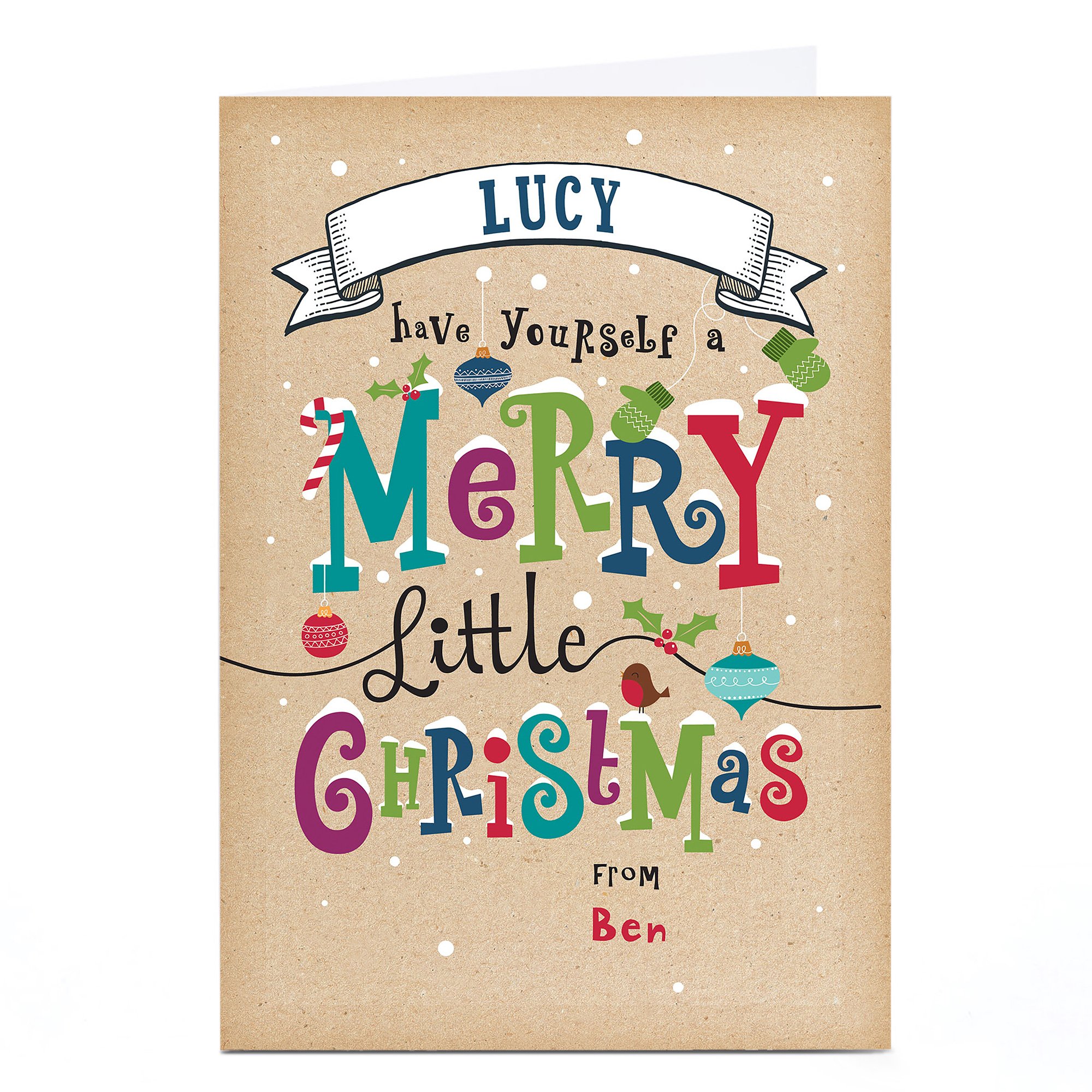 Personalised Christmas Card - Merry Little Christmas