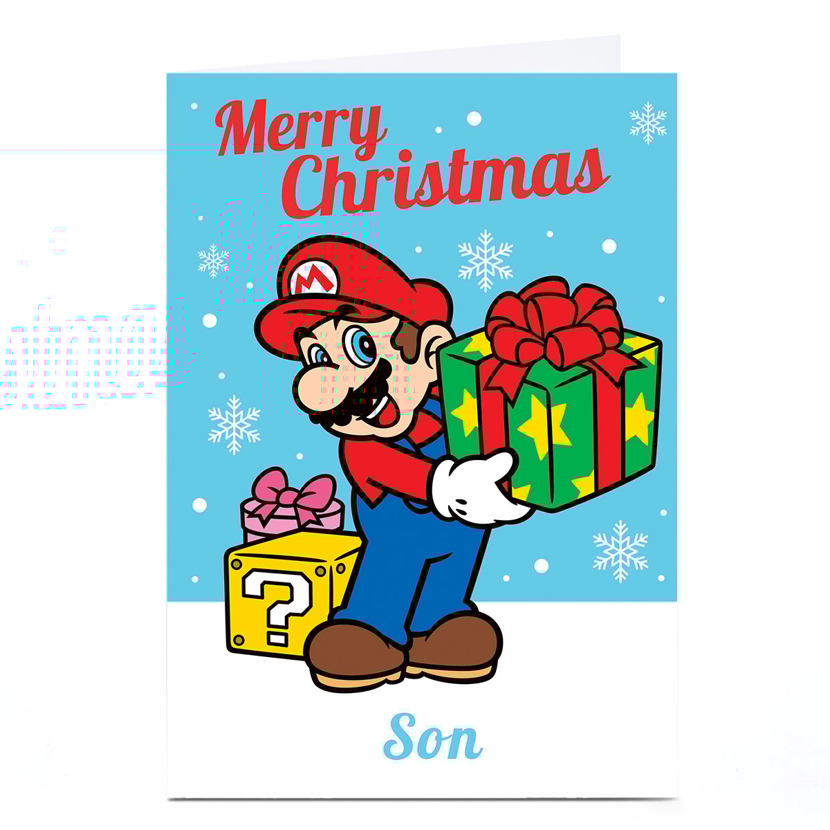 Personalised Super Marion Christmas Card - Son