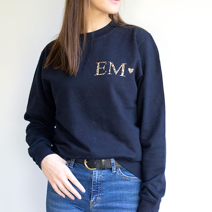 Personalised Jumper - Leopard Print Initials