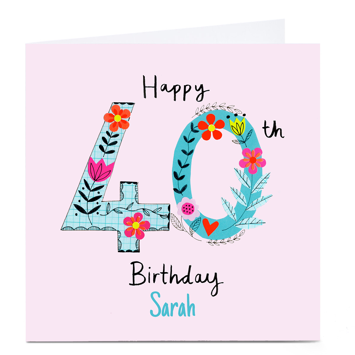 Personalised Lindsay Loves To Draw 40th Birthday Card 