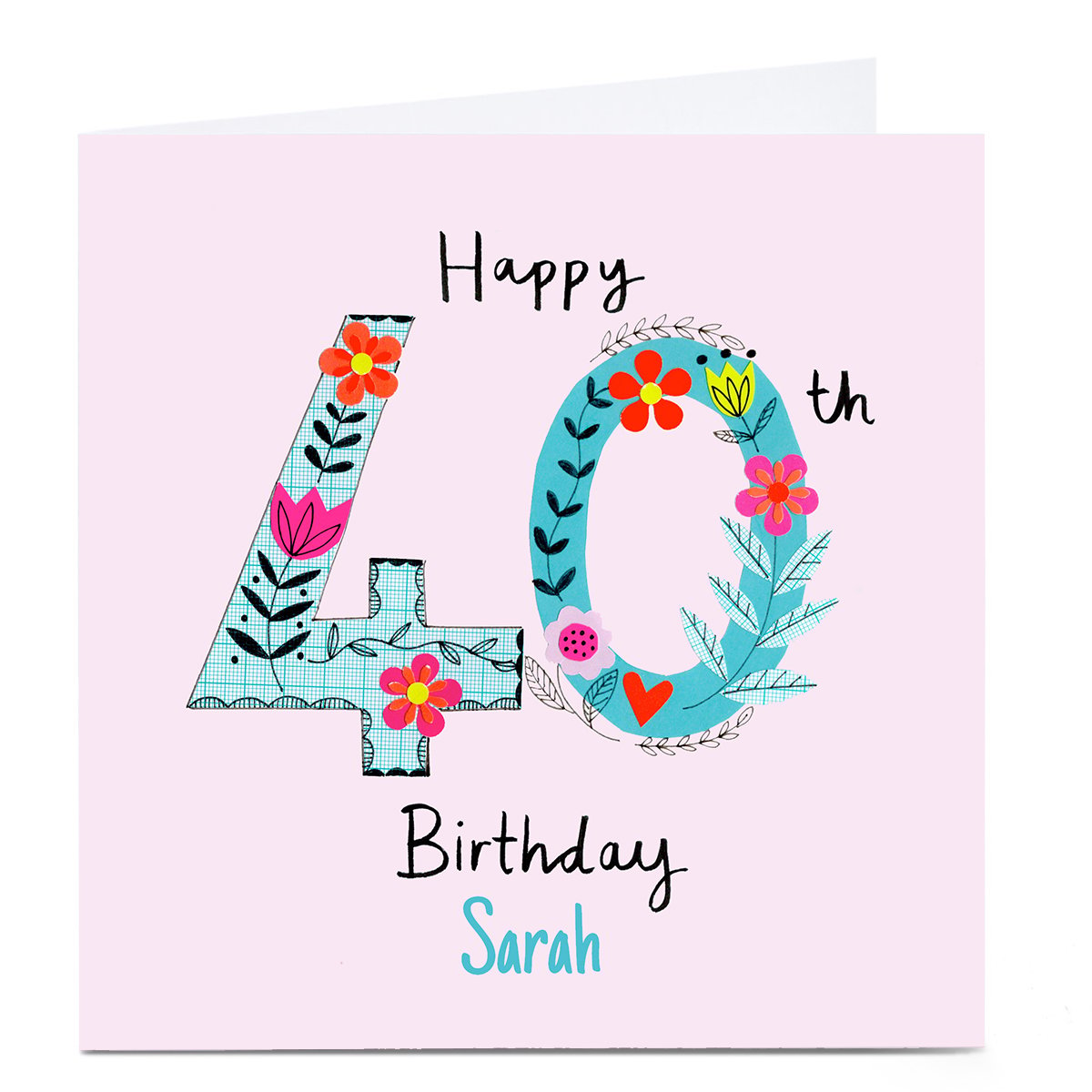 Personalised Lindsay Loves To Draw 40th Birthday Card 