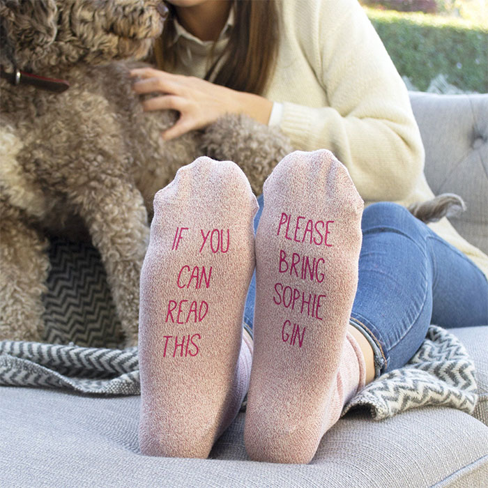 Personalised Glitter Gin Gift Socks