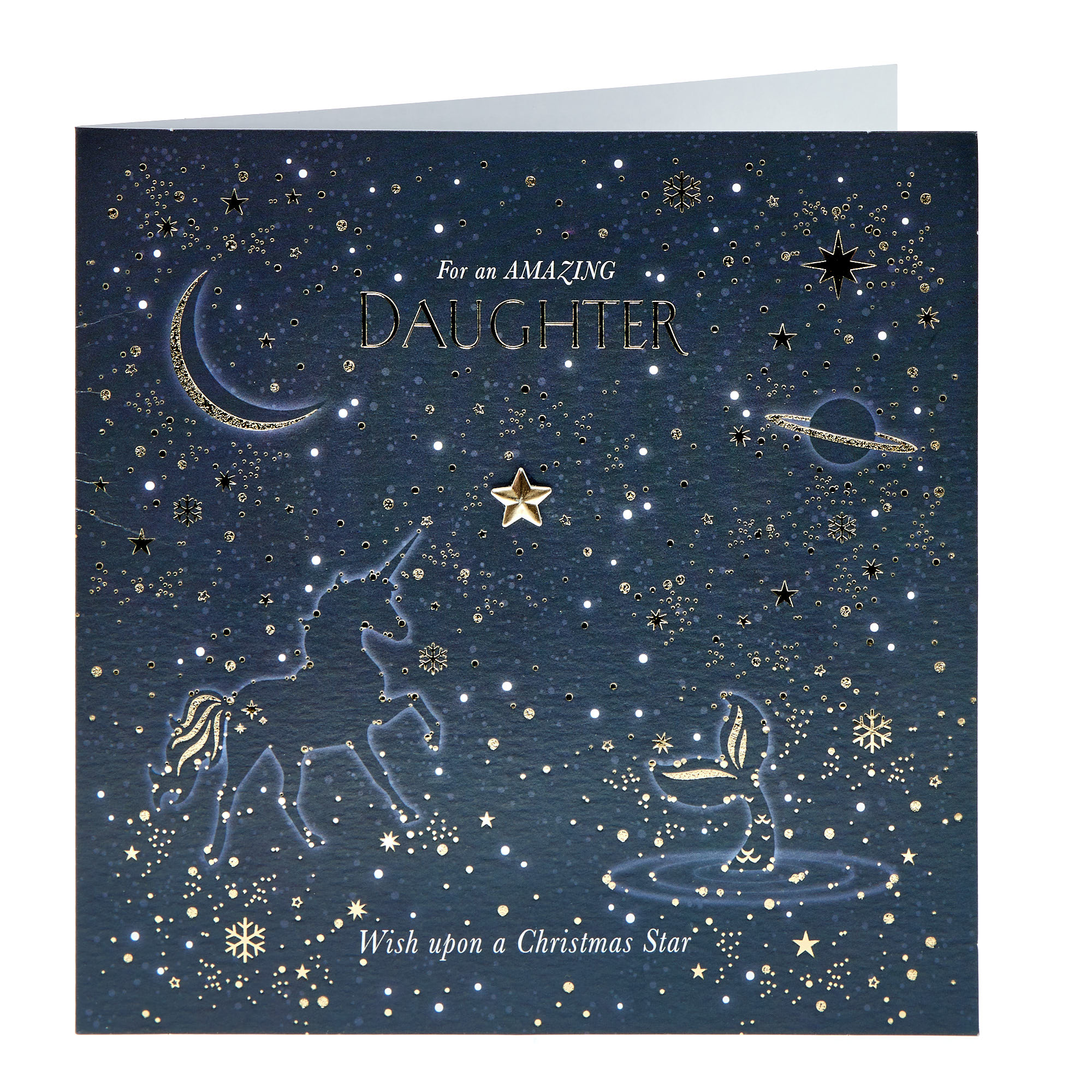 Exquisite Collection Christmas Card - Daughter, Wish Upon a Christmas Star