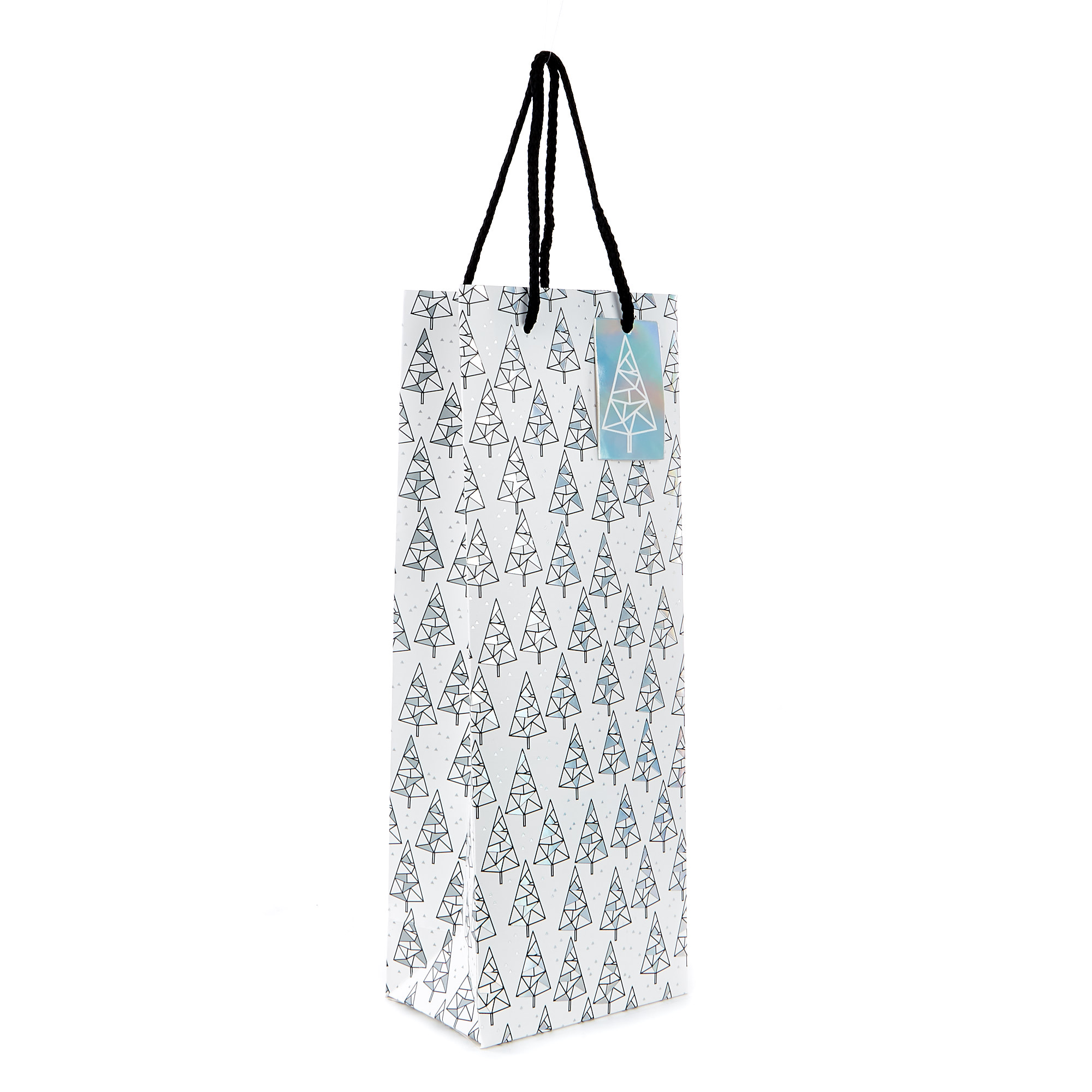 Christmas Bottle Bag - White Trees