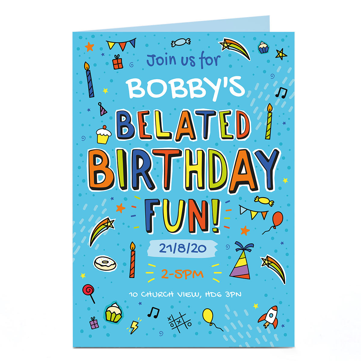 Personalised Birthday Invitation - Belated Party