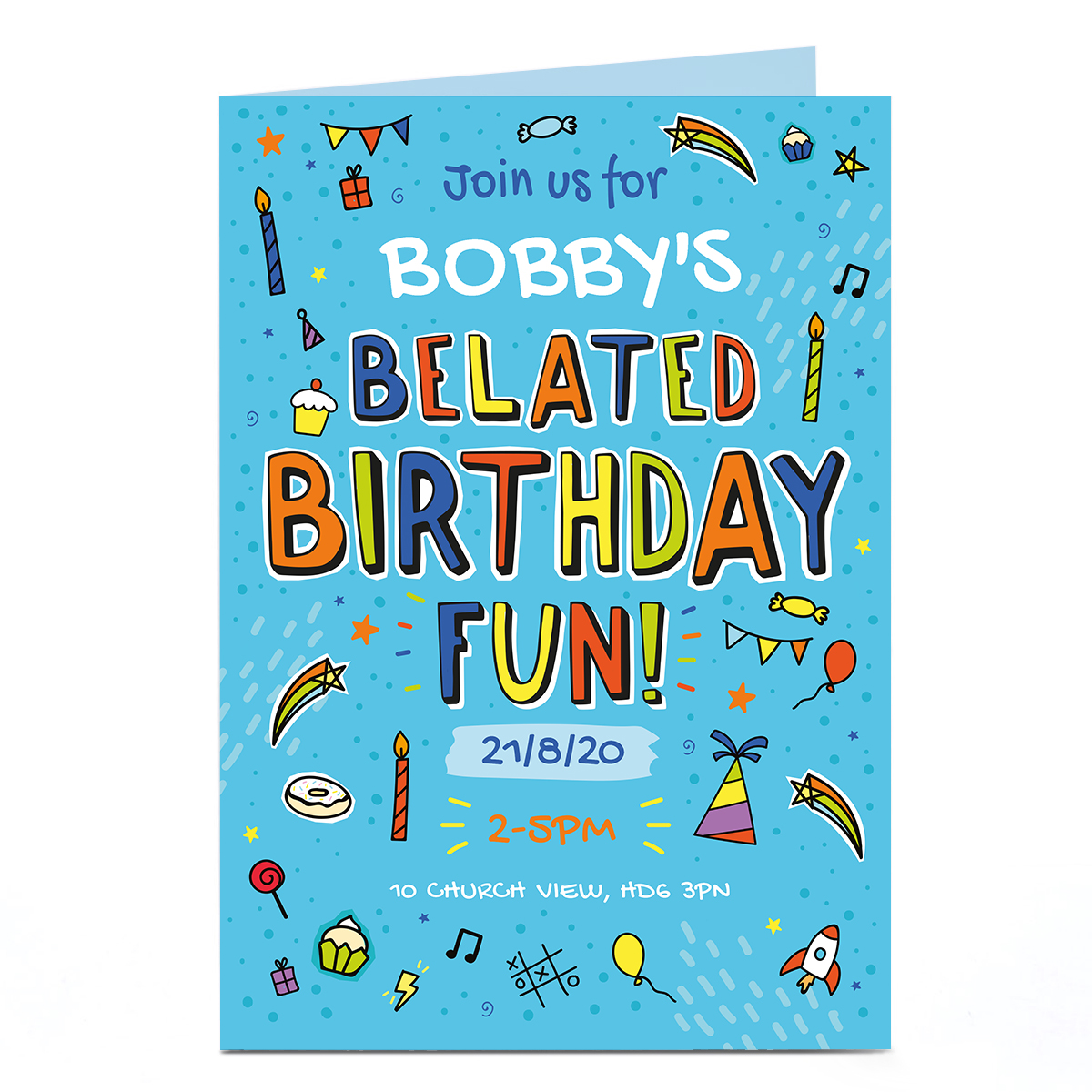 Buy Personalised Birthday Invitation Belated Party for GBP 1.79