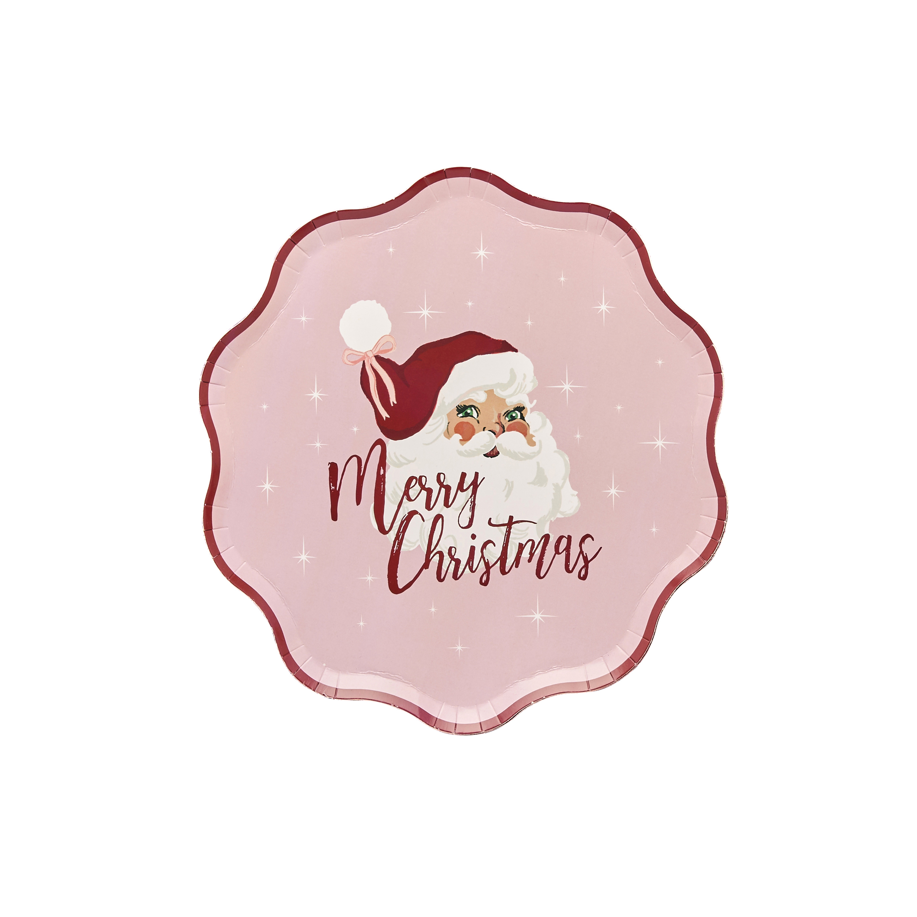 Vintage Santa Paper Plates - Pack of 8