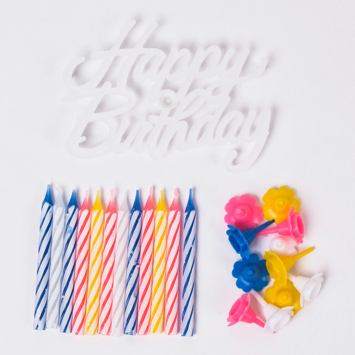 Candy Stripe Birthday Candle Set, Pack Of 12