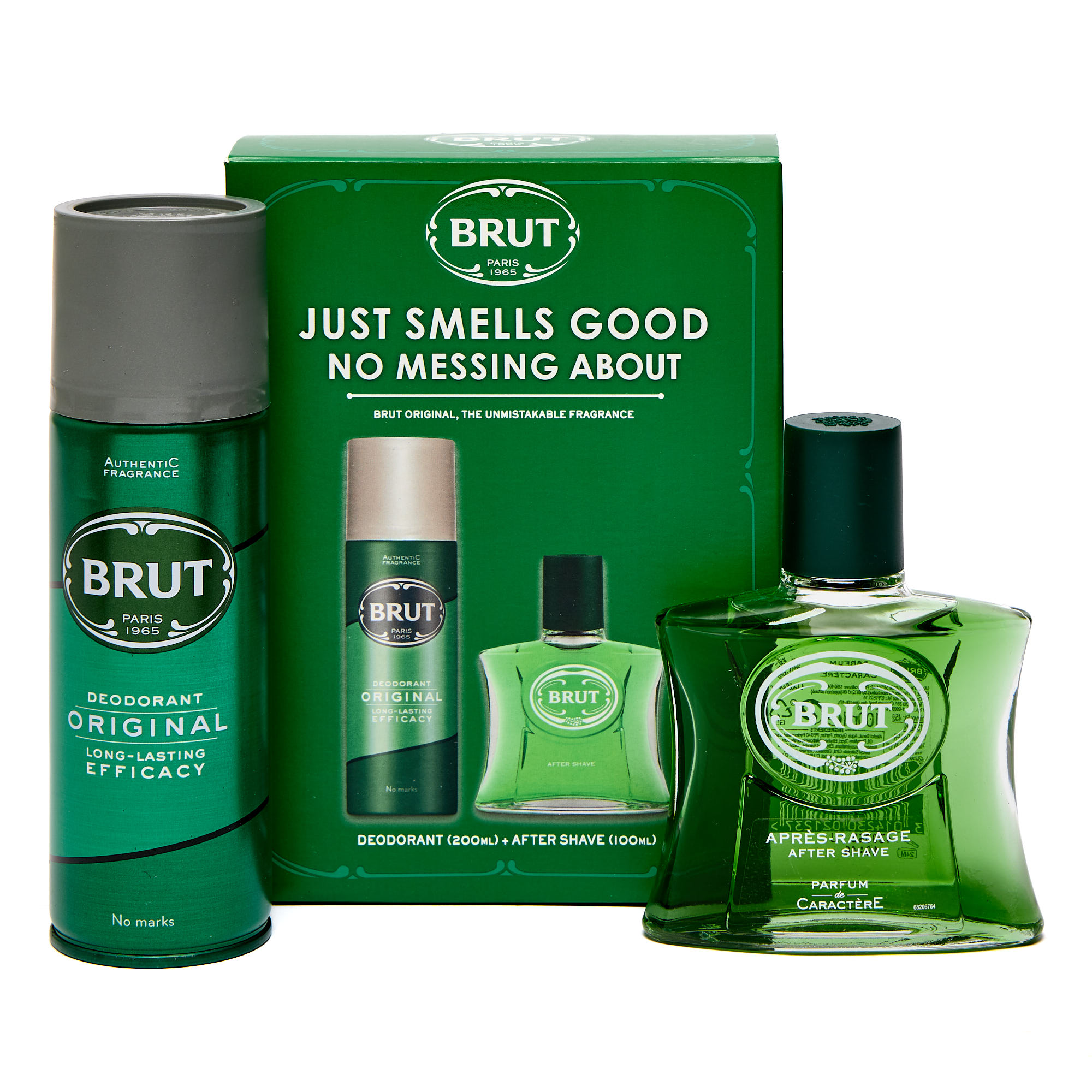 Brut Original 2 Piece Gift Set: Aftershave 100ml - Deodorant Spray 200ml