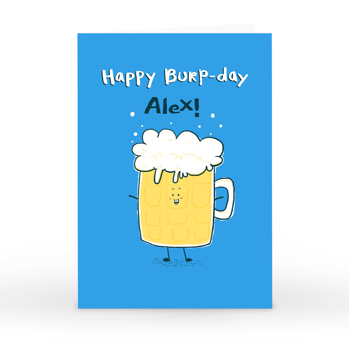 Personalised Hew Ma Birthday Card - Happy Burp-day!  