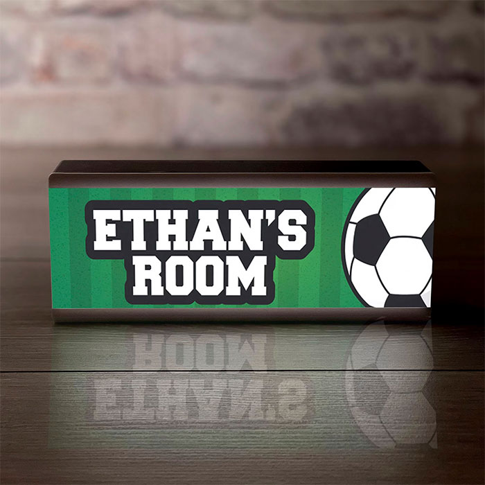 Personalised Room Sign Light Box Football 