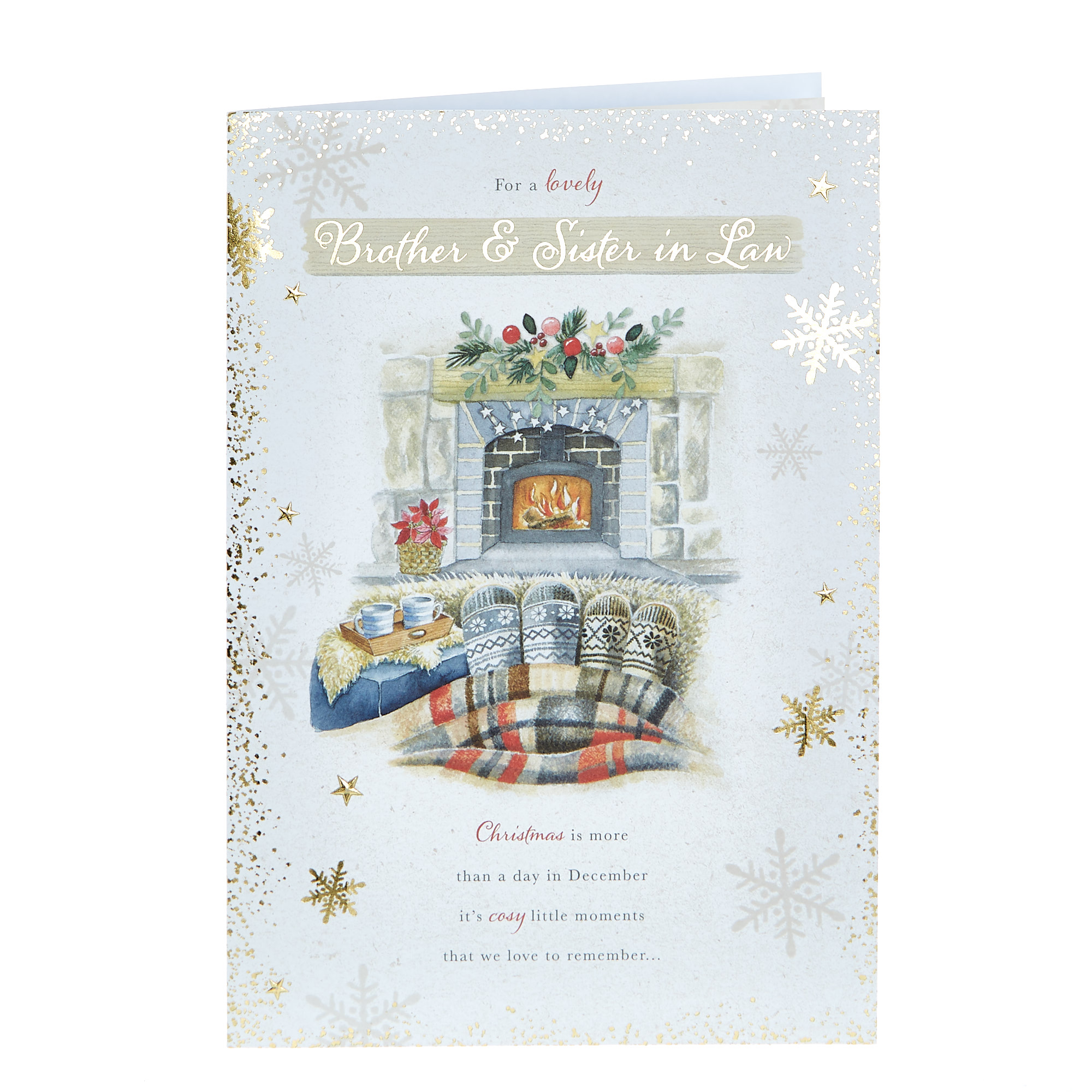 Christmas Card - Lovely Brother & Sister Law Fireplace