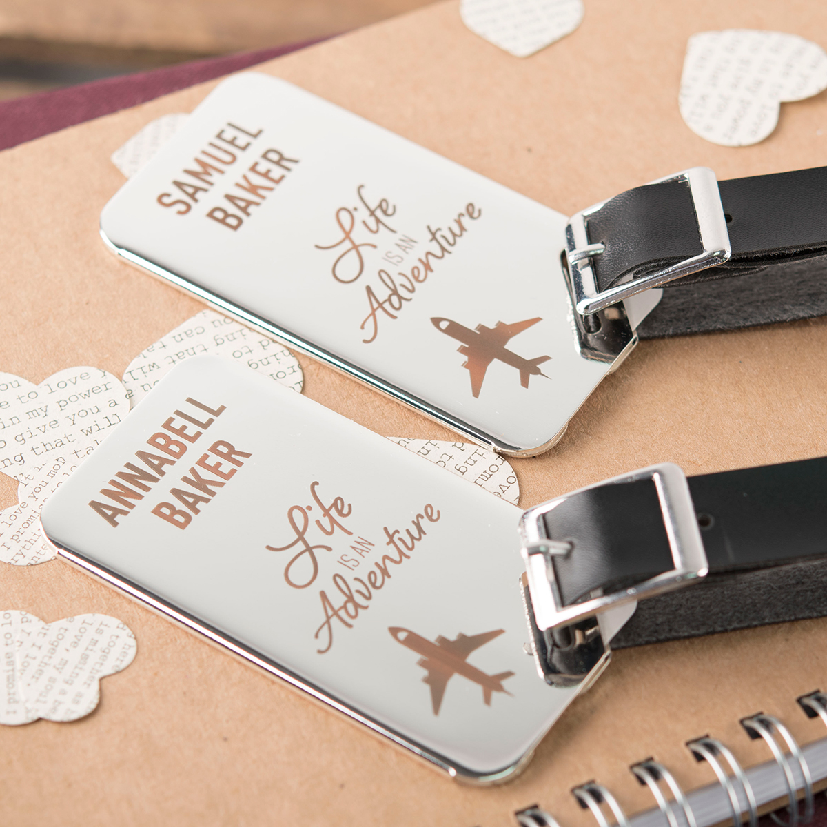 Personalised Engraved Stainless Steel Luggage Tags - Life Is An Adventure