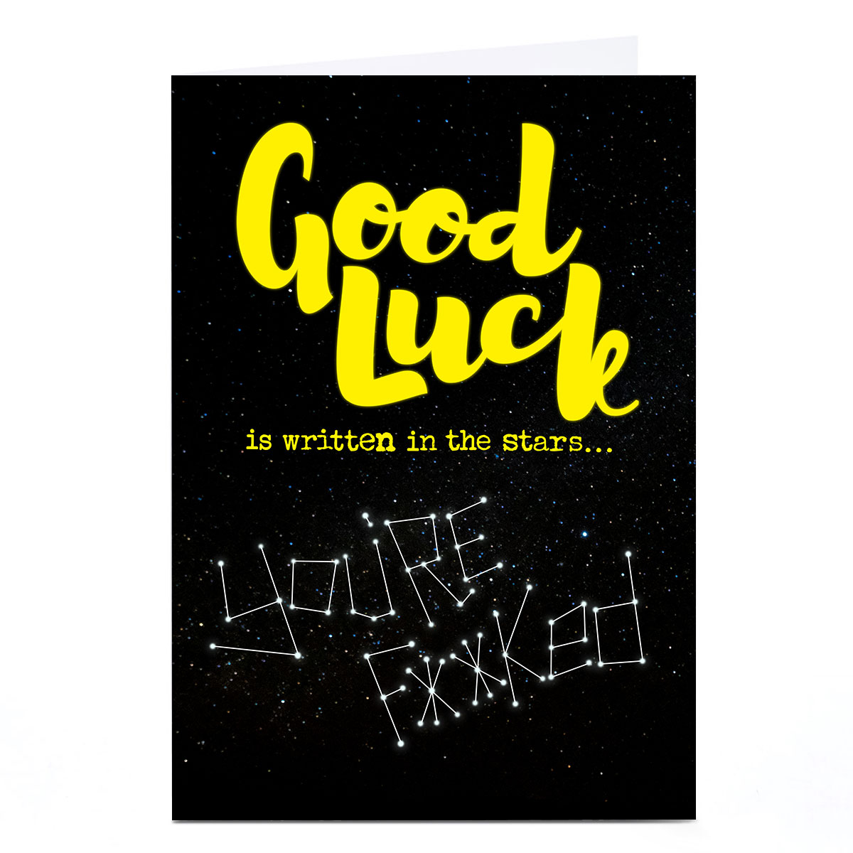 Personalised PG Quips Good Luck Card - Written In The Stars