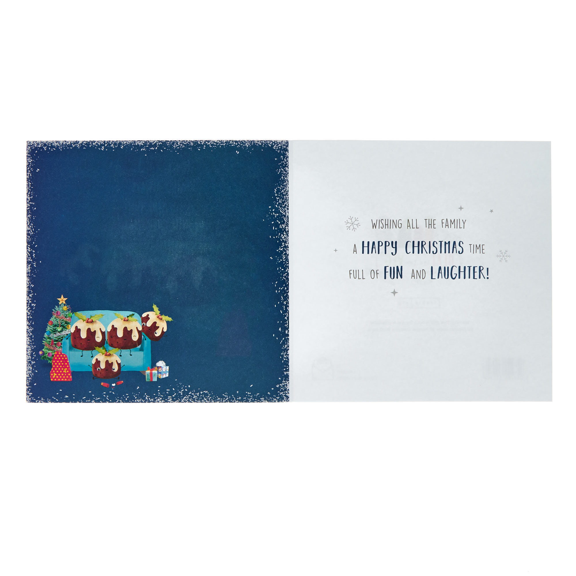 To All The Family Xmas Puddings Christmas Card