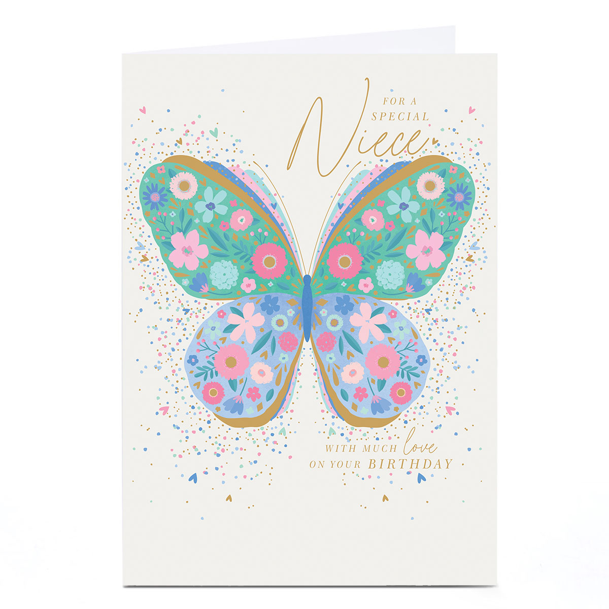 Personalised Birthday Card - Floral Butterfly, Niece