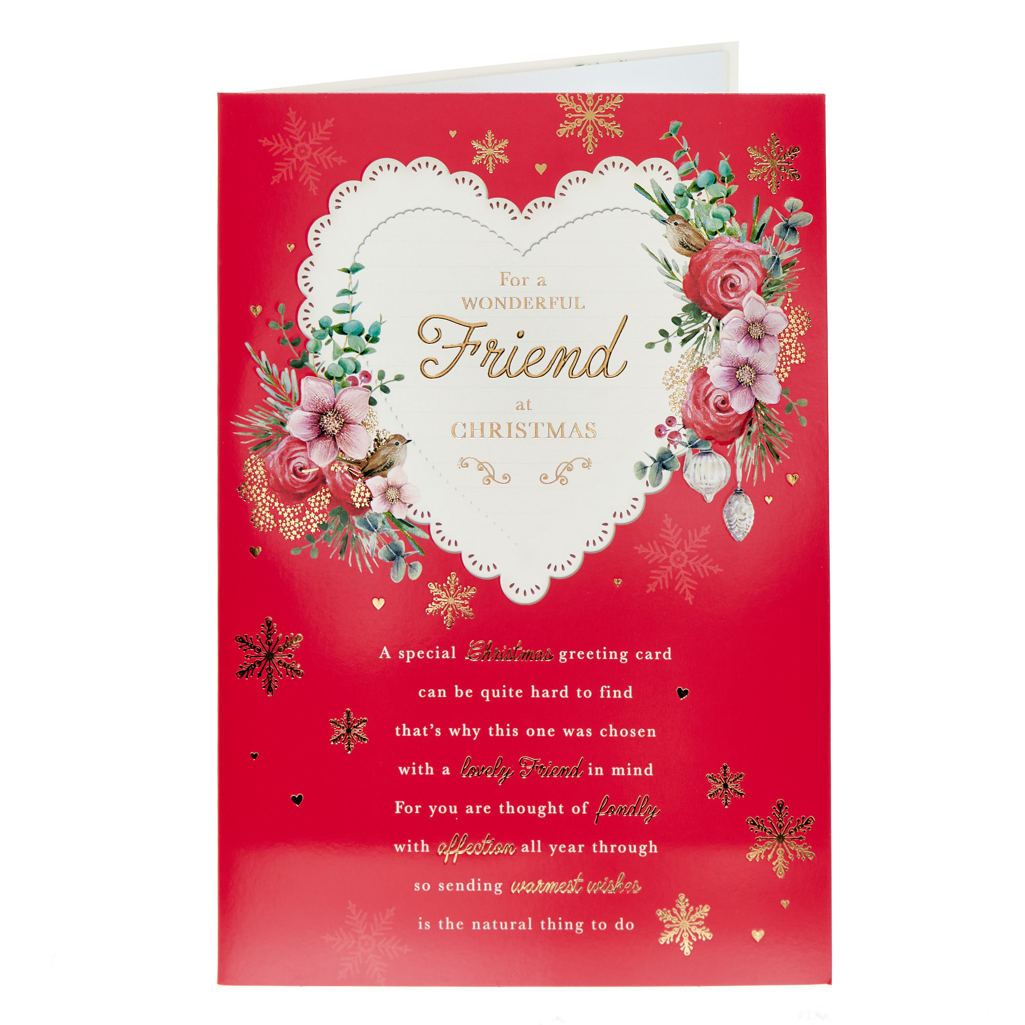 Friend Traditional Heart Verse Christmas Card