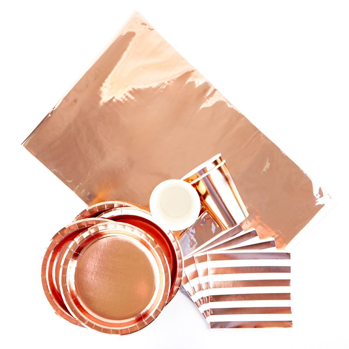 Rose Gold Party Tableware Bundle - 16 Guests