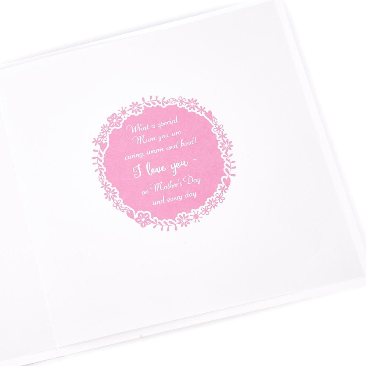 Exquisite Collection Mother's Day Card - Wonderful Mum, Pink & White