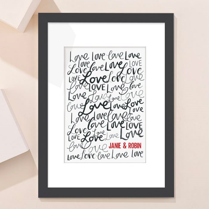 Personalised Names Love Portrait Print