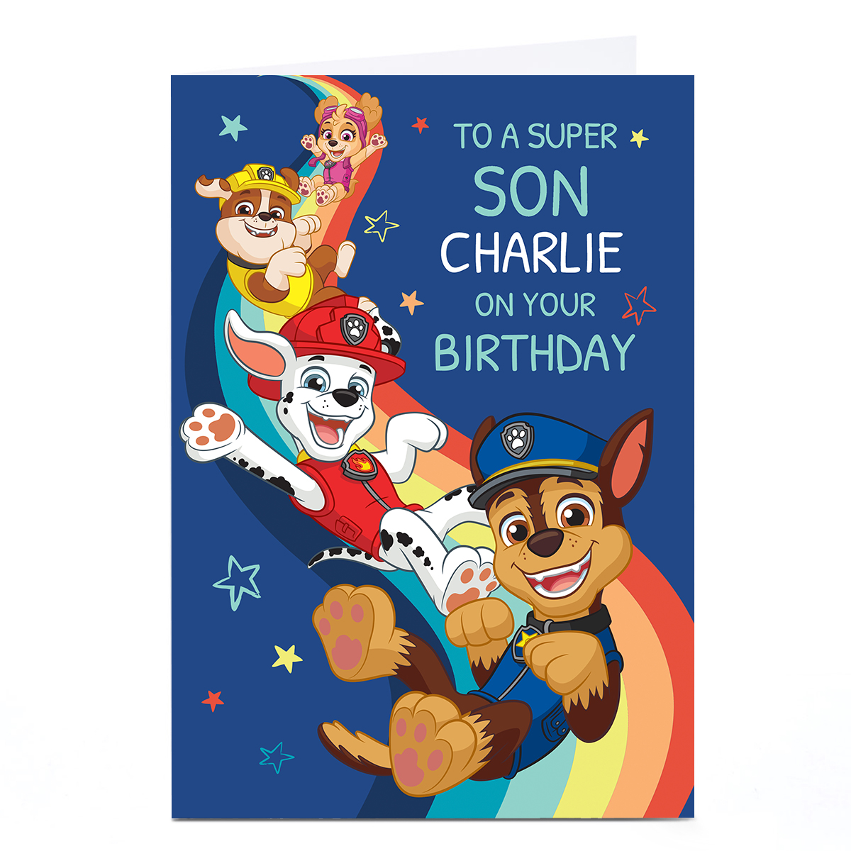 Personalised Paw Patrol Son Birthday Card - To A Super...