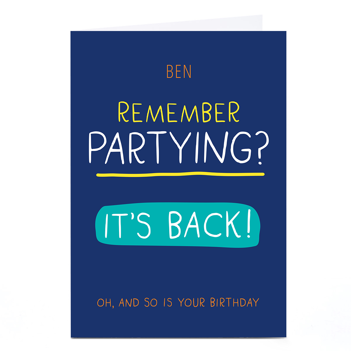 Personalised Smiley Happy People Birthday Card - Remember Partying?