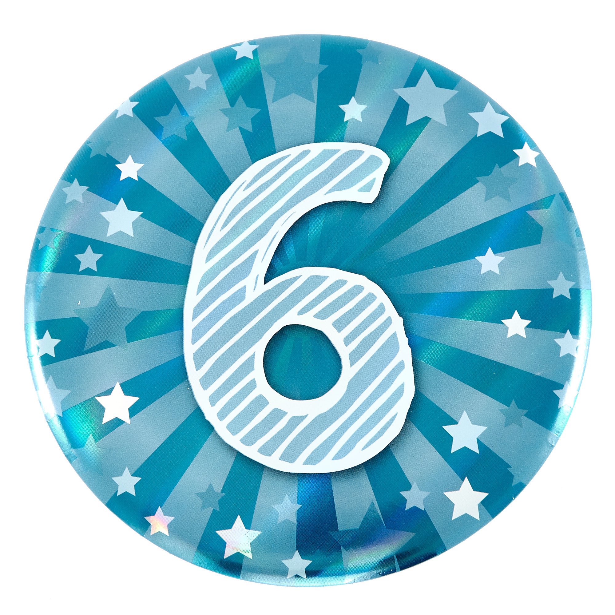 Giant 6th Birthday Badge - Blue