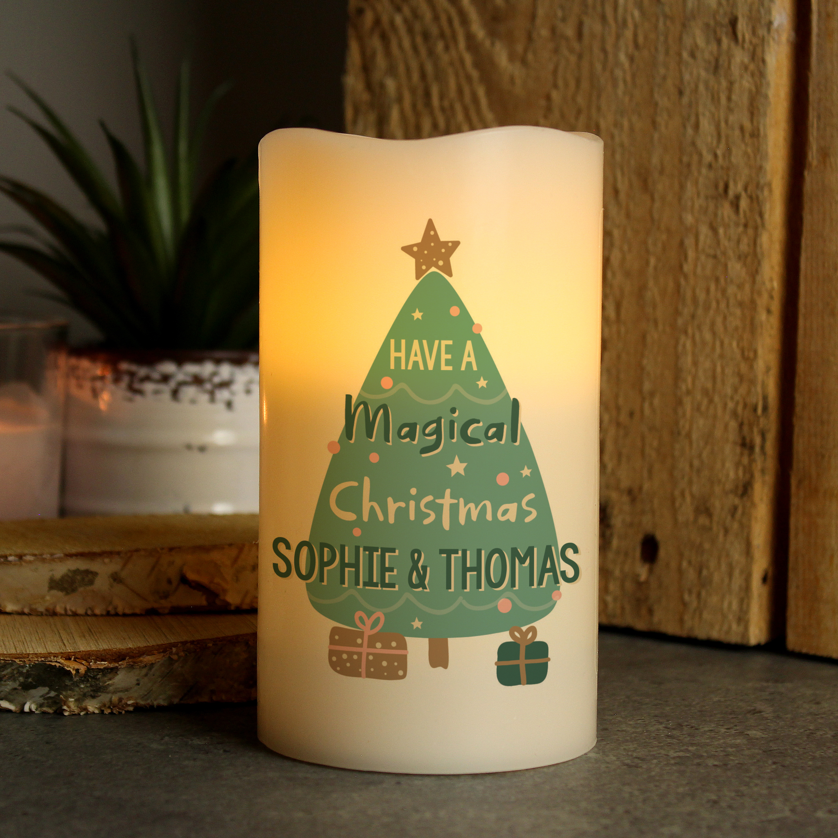 Personalised Have A Magical Christmas LED Candle
