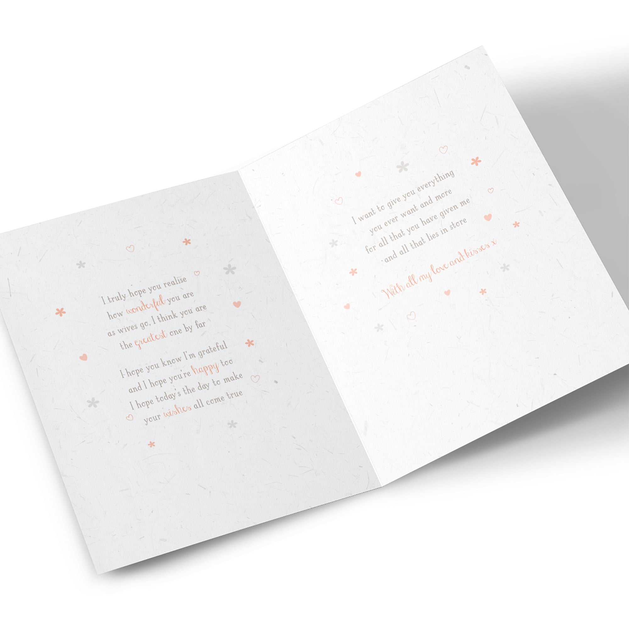 Birthday Card - Side By Side Bears Birthday Poem, Wife