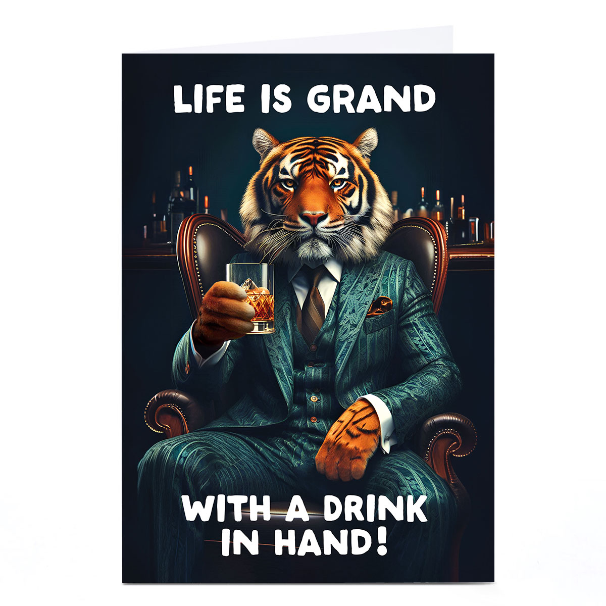 Birthday Card - Life is Grand Dapper Tiger