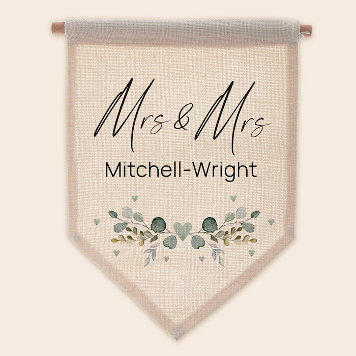 Personalised Wedding Mrs and Mrs Hanging Sign