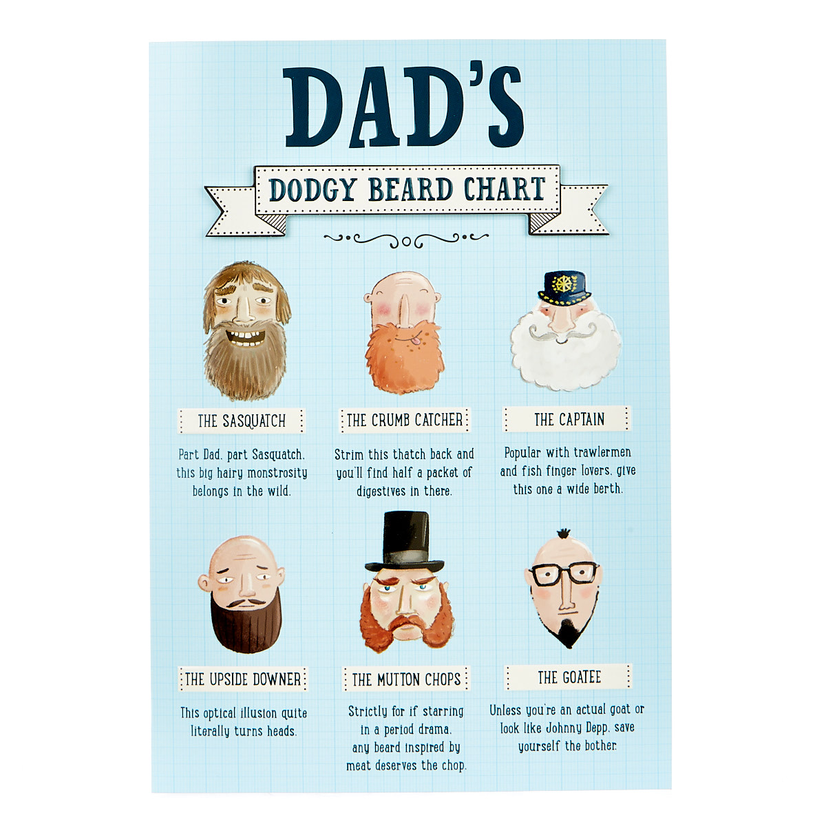 Father's Day Card - Dad's Dodgy Beard Chart 