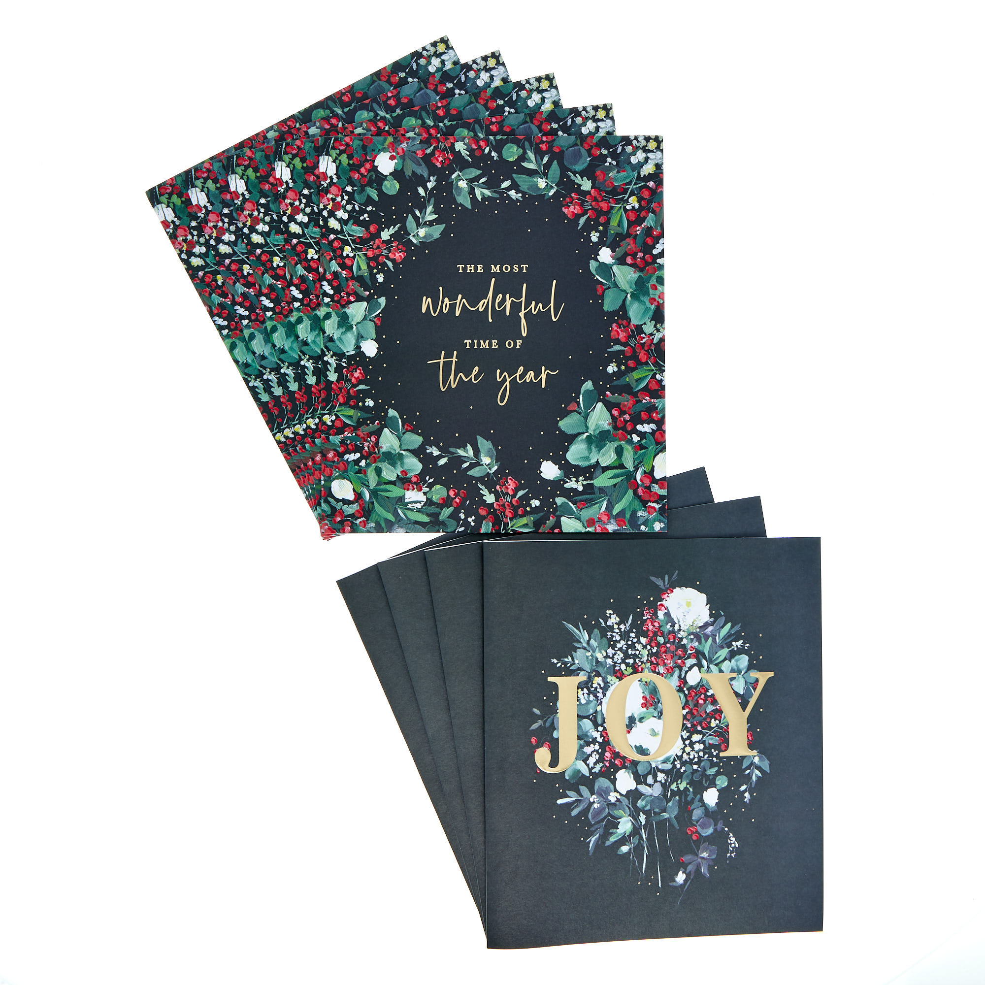 10 Premium Boxed Charity Christmas Cards - Festive Foliage (2 Designs)