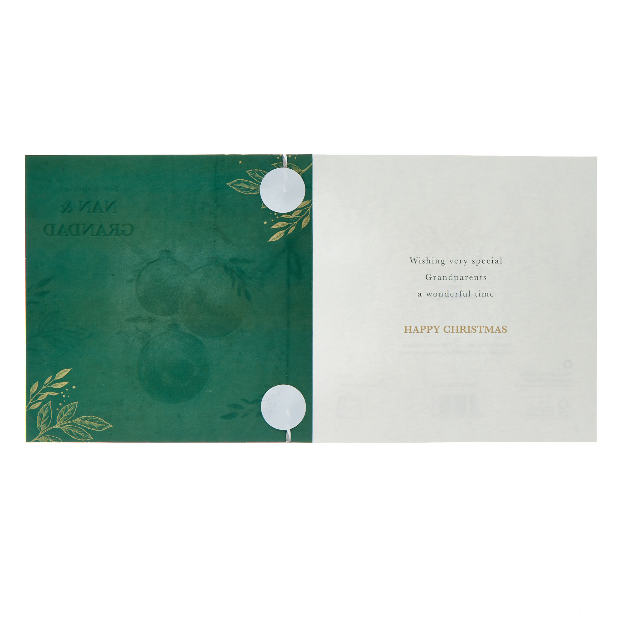 Nan & Grandad Alpine Baubles Christmas Card