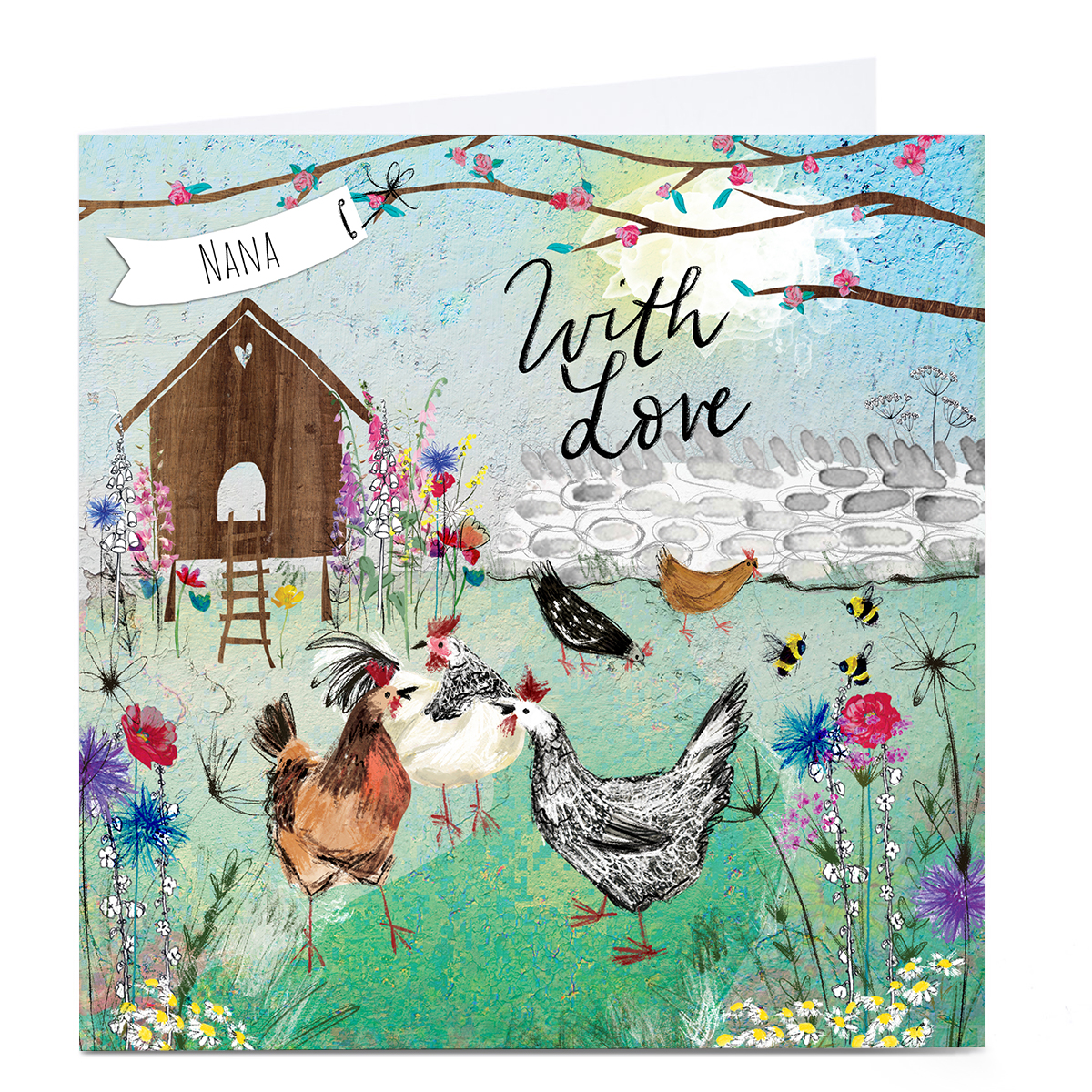 Personalised Emma Valenghi Card - Chickens 