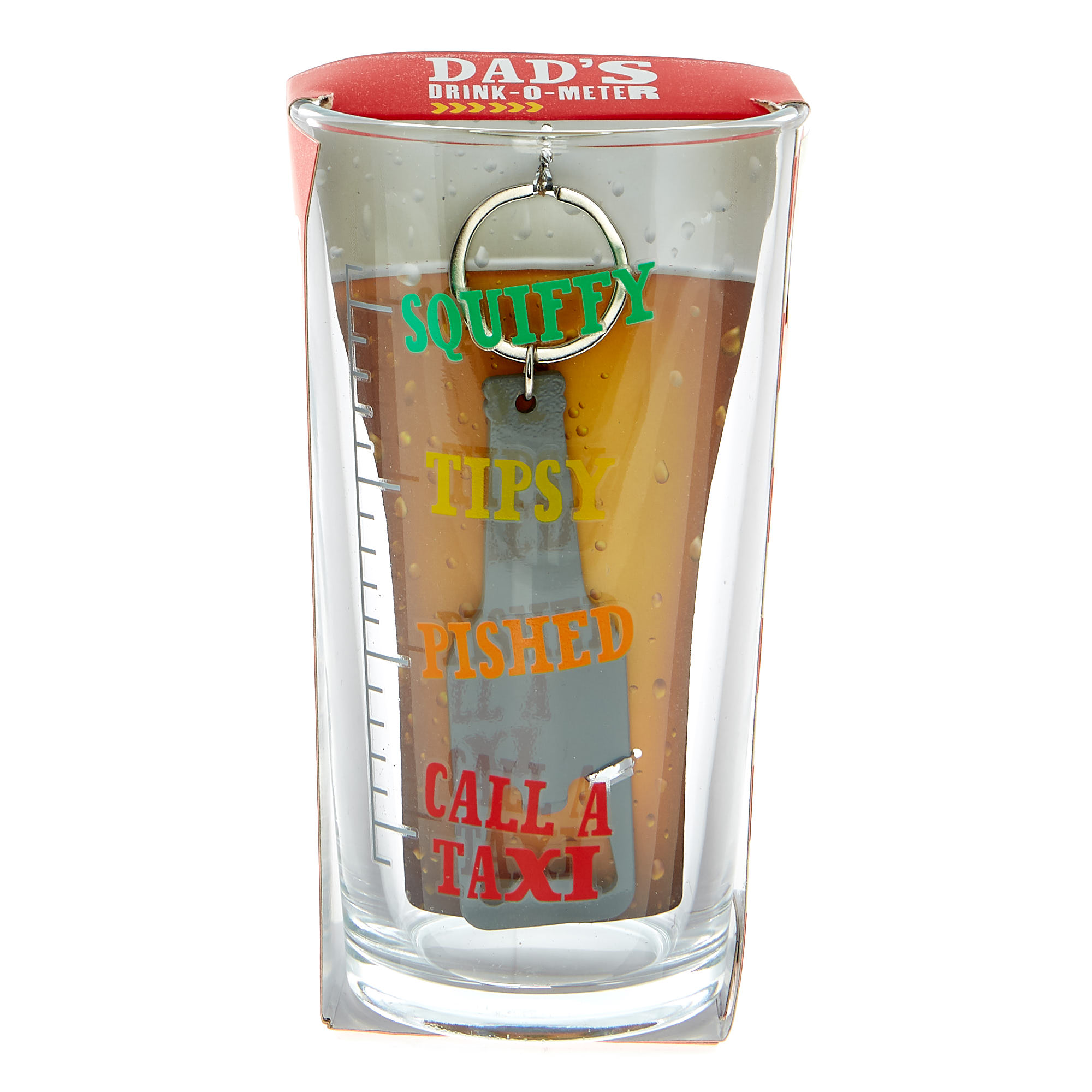 Dad's Drink-O-Meter Pint Glass & Bottle Opener
