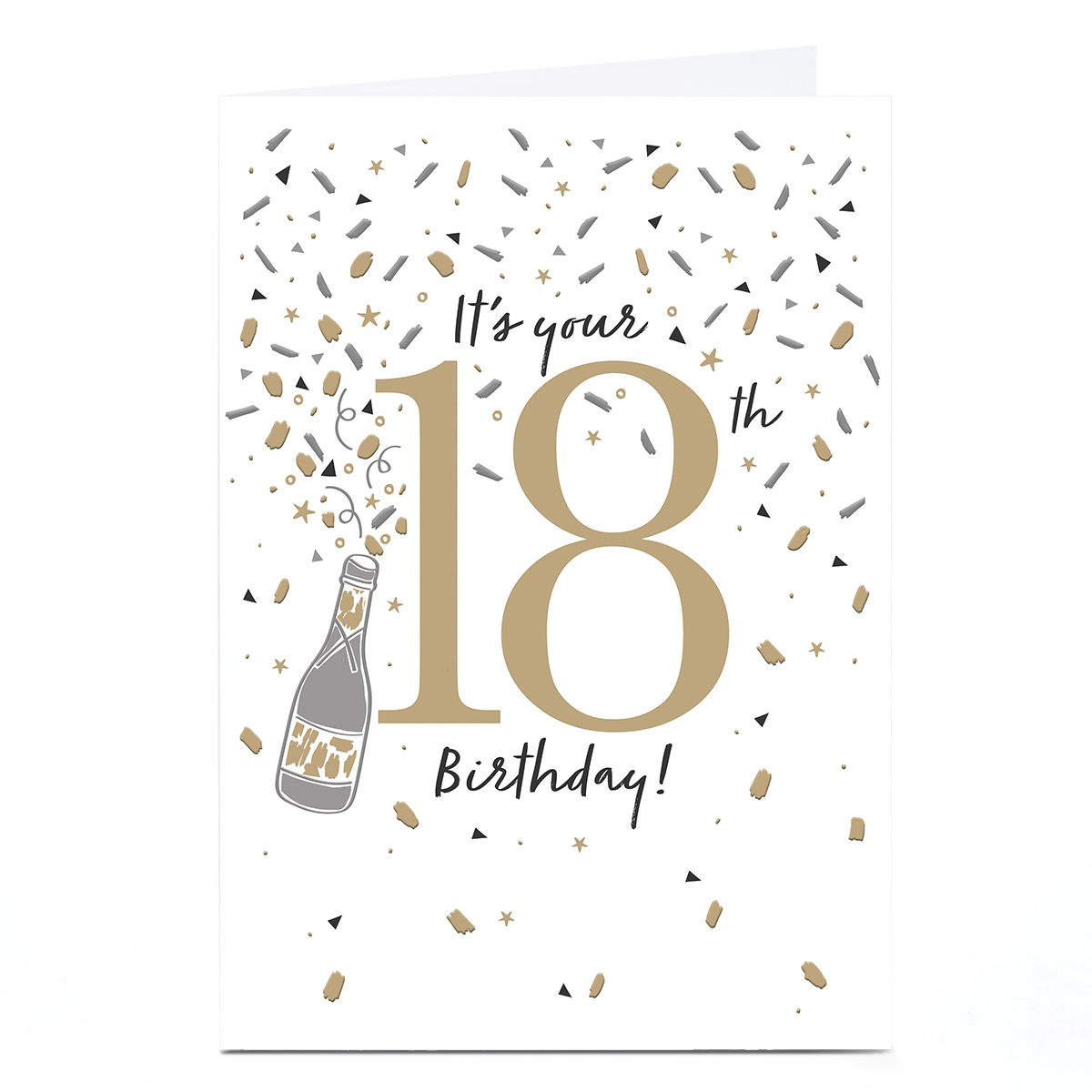 Personalised 18th Birthday Card - Popped Champagne Confetti