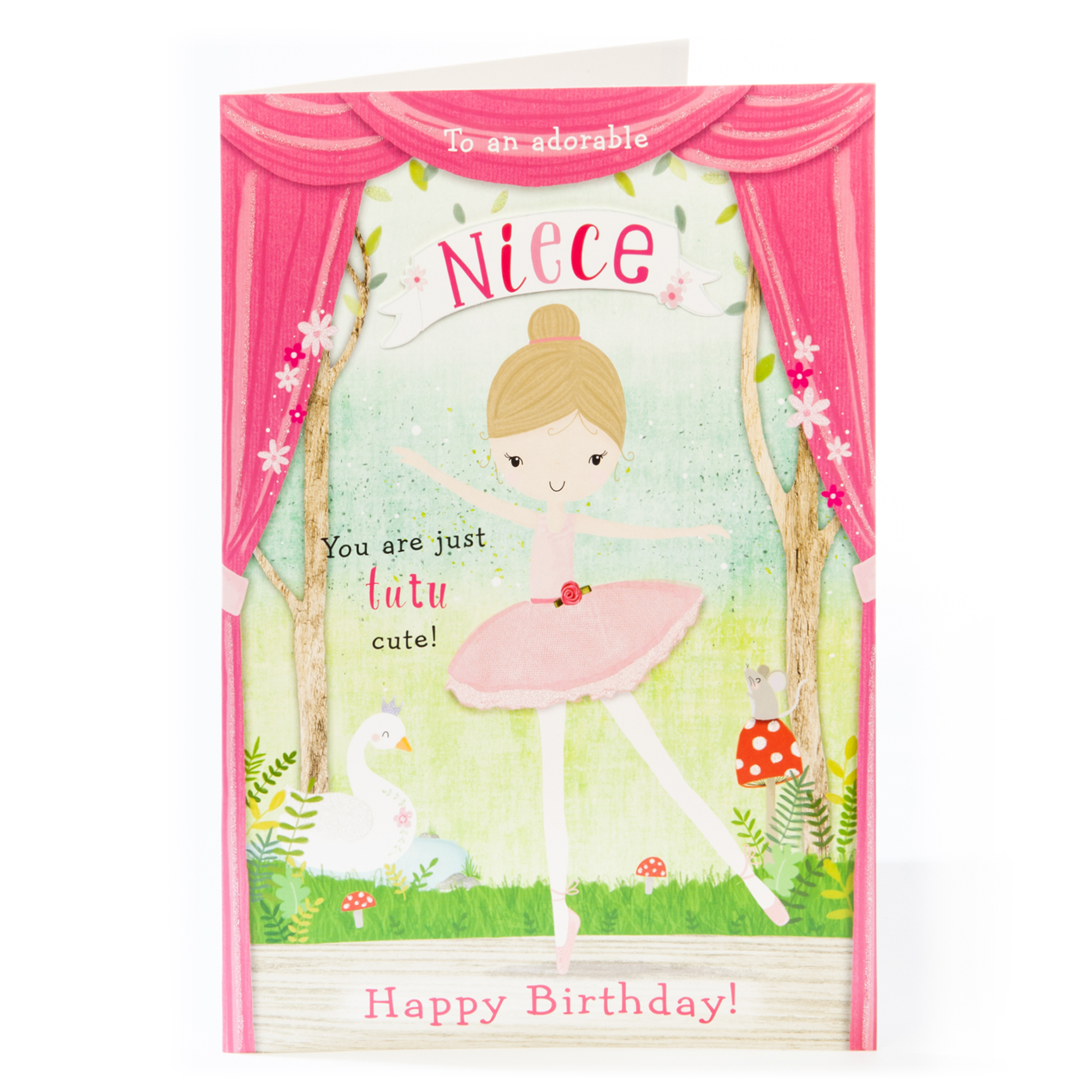 Giant Birthday Card - Niece Swan Lake