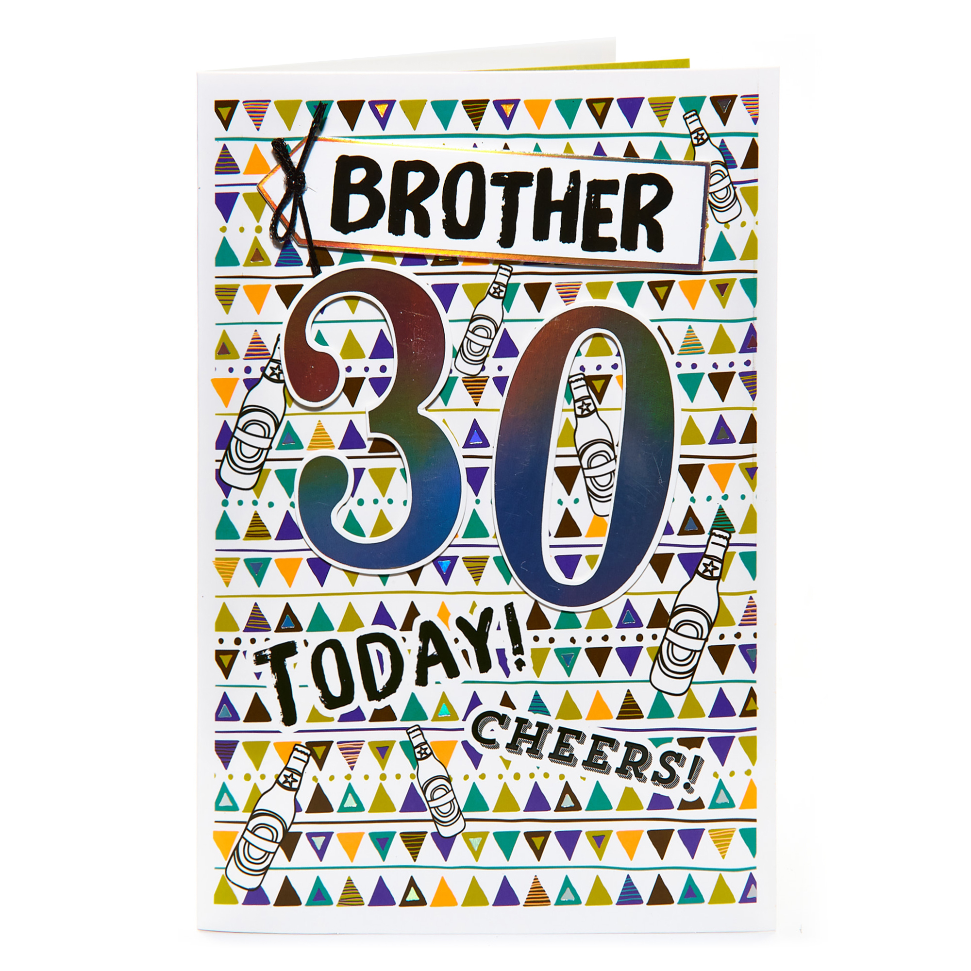 30th Birthday Card - Brother, Cheers!