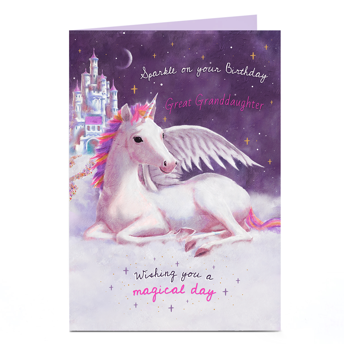Personalised Birthday Card - Pink & Purple Unicorn