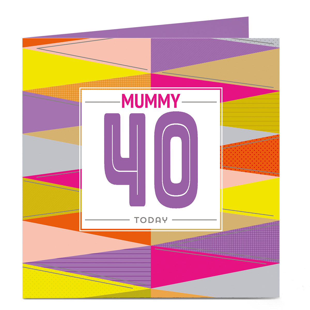 Personalised Any Age Birthday Card - Vibrant ZigZags Mum