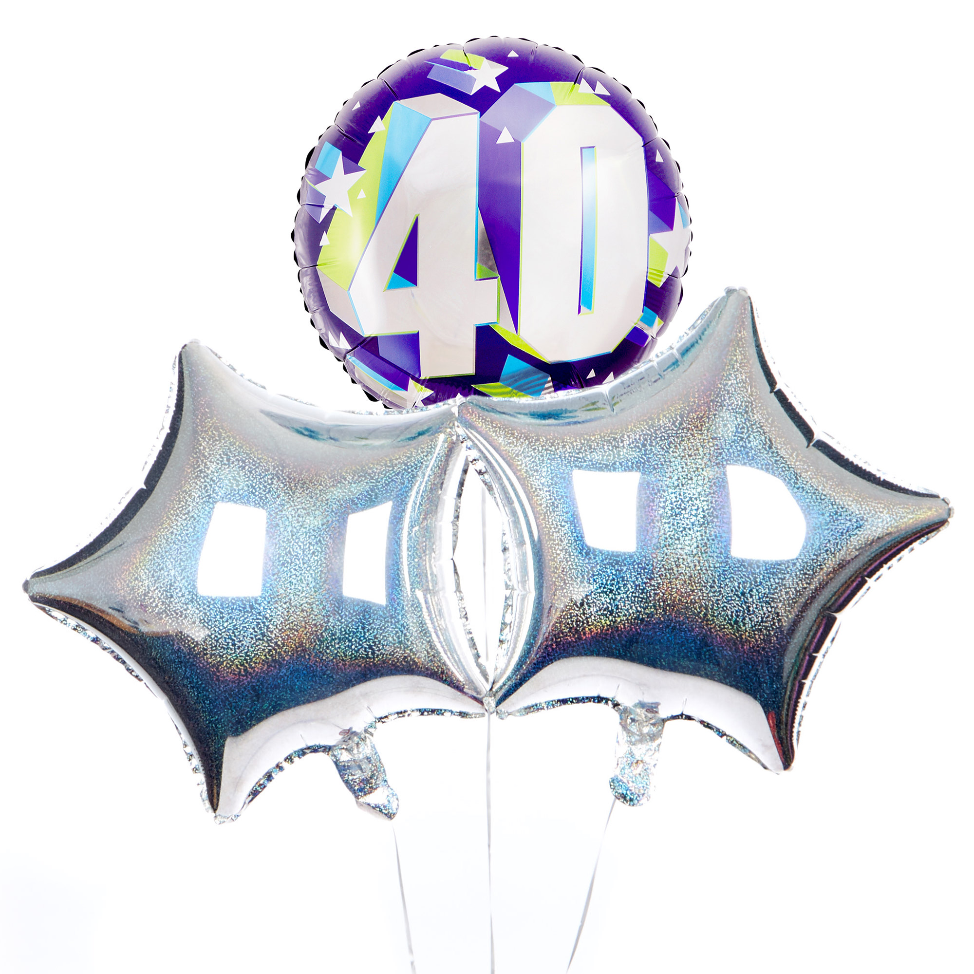 Bold 40th Birthday Balloon Bouquet - DELIVERED INFLATED!