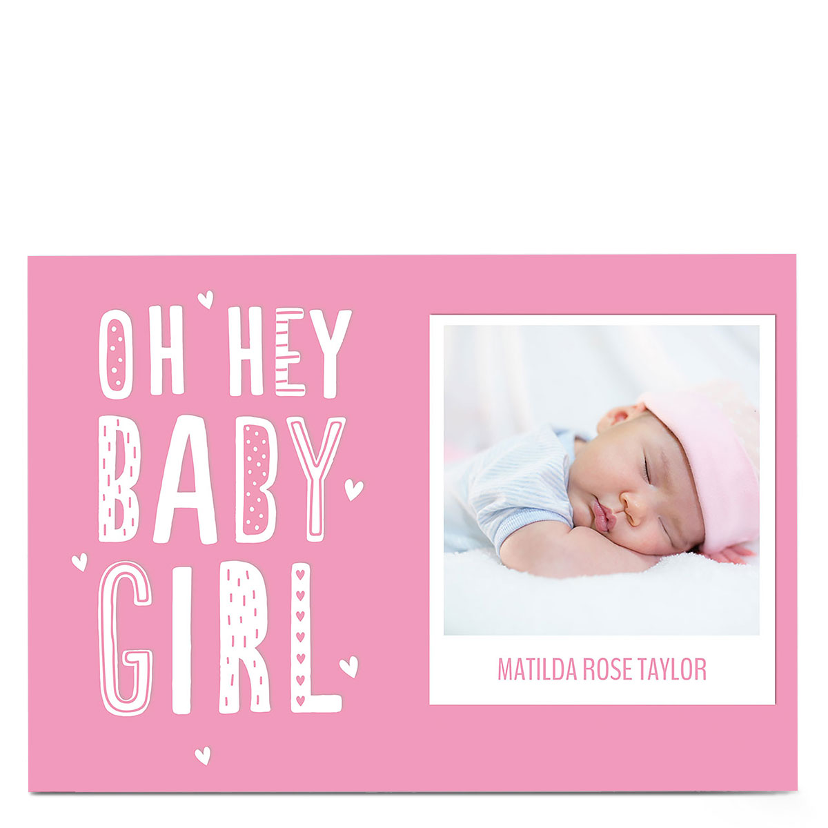 Photo New Baby Card - Oh Hey Baby Girl