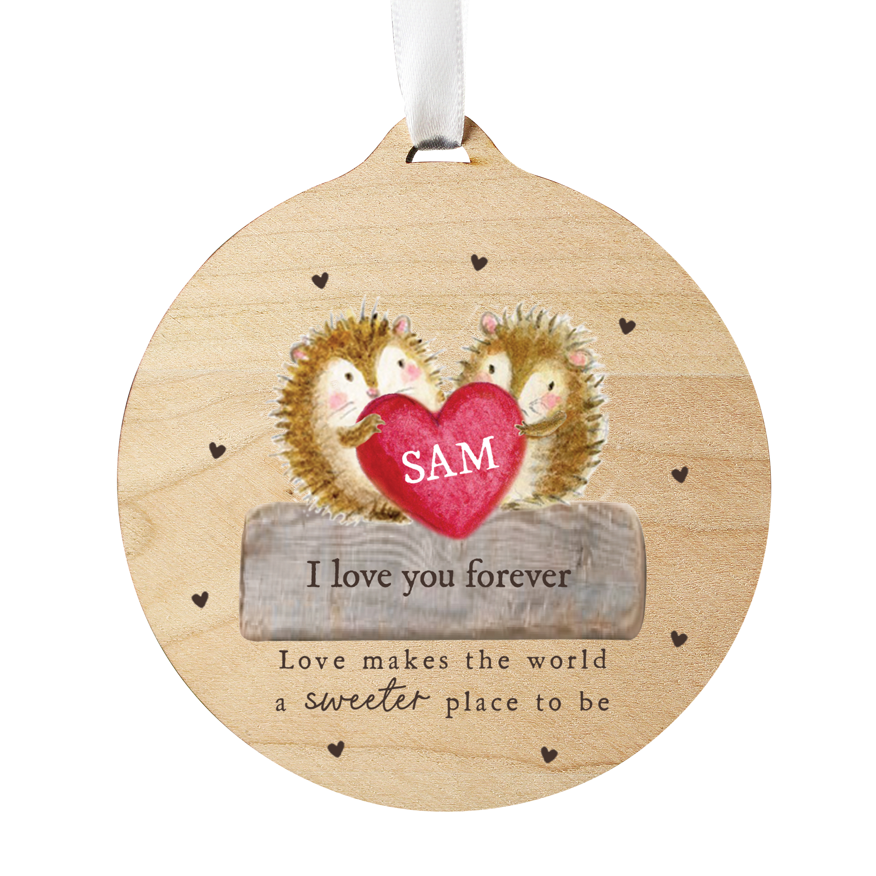 Personalised Love Makes the World Sweeter Hanging Ornament