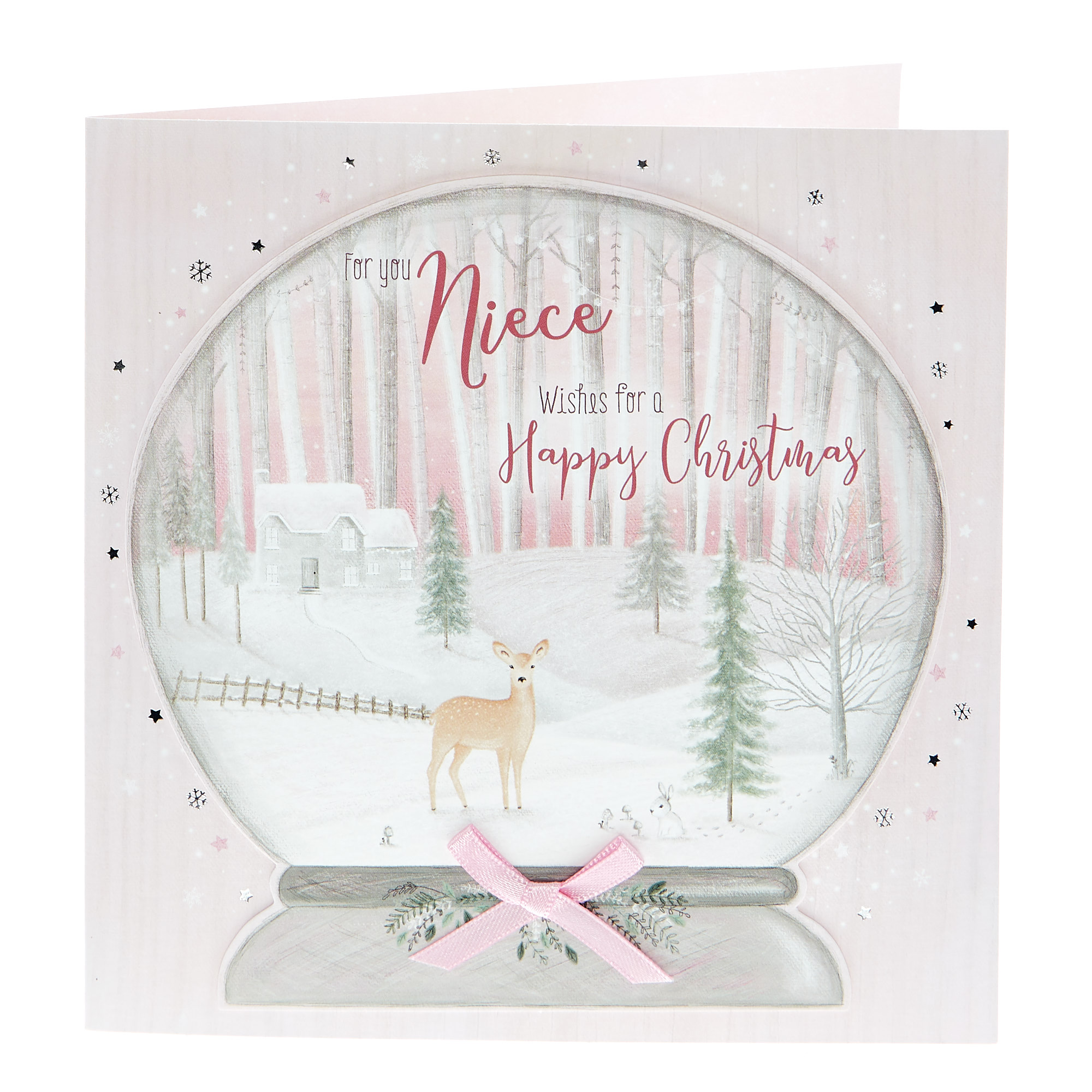 Boutique Christmas Card - Niece Snow Globe